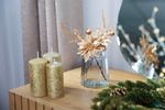 Ág MagicHome Karácsony, mikulásvirág virággal, arany, 24 cm