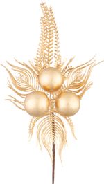 Branch MagicHome Christmas, peacock feathers, gold, 22 cm
