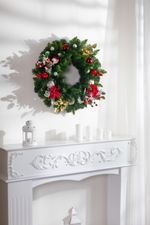 Branch MagicHome Christmas, with poinsettia flower, red, 24 cm