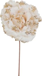 Virág MagicHome, Karácsonyi rózsa, krémszínű, 17 cm, virágméret: 9 cm0501000030218