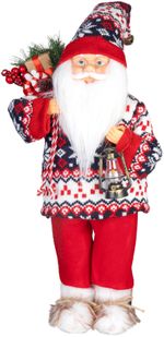 Dekorácia MagicHome Vianoce, Santa, so svetrom, 45 cm