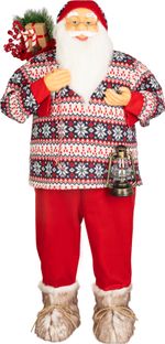 Dekorácia MagicHome Vianoce, Santa, so svetrom, 120 cm