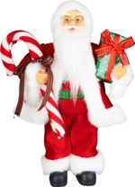 Dekoráció MagicHome Vianoce, Mikulás, ajándékkal, piros, 45 cm
