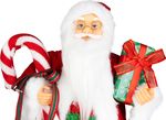 Dekorácia MagicHome Vianoce, Santa, s darčekom, červený, 45 cm