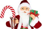 Dekorácia MagicHome Vianoce, Santa, s darčekom, červený, 60 cm