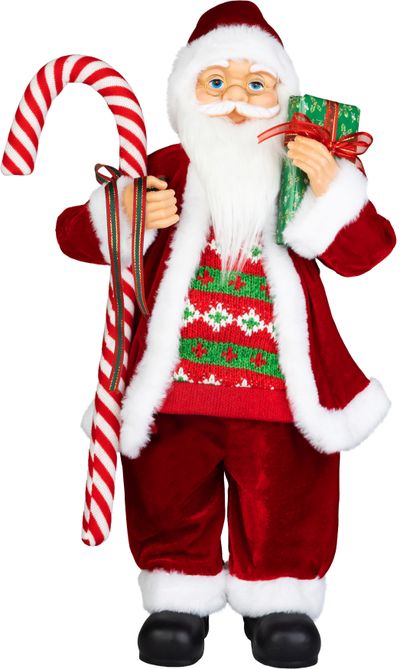 Decoration MagicHome Christmas, Santa, with gift, red, 60 cm