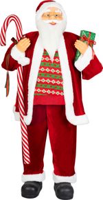 Decoration MagicHome Christmas, Santa, with gift, red, 120 cm
