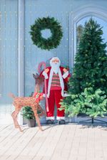 Decoration MagicHome Christmas, Santa, with gift, red, 120 cm