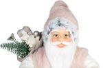 Decoration MagicHome Christmas, Santa, with gift, pink-brown, 30 cm