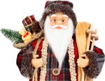 Decoration MagicHome Christmas, Santa, with gift, red, 46 cm