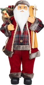 Dekorácia MagicHome Vianoce, Santa, s darčekom, červený, 60 cm