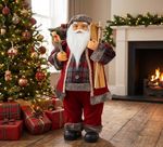 Decoration MagicHome Christmas, Santa, with gift, red, 60 cm