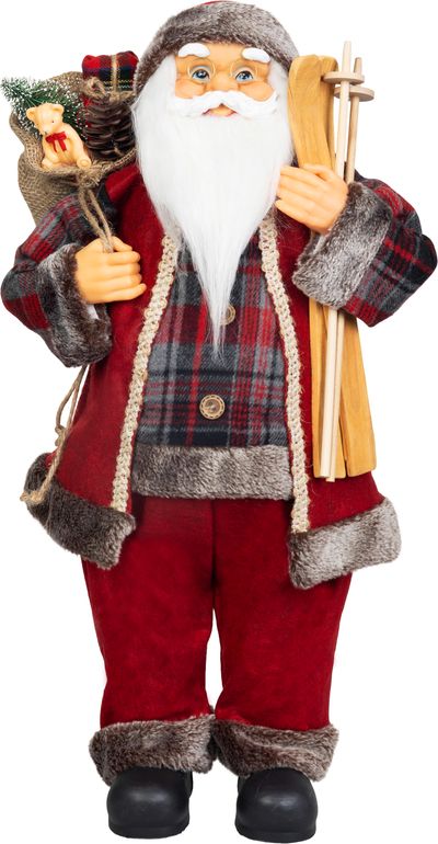 Decoration MagicHome Christmas, Santa, with gift, red, 60 cm