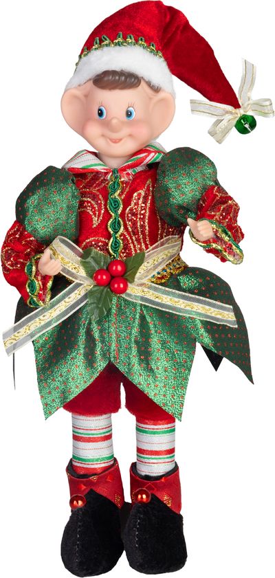 Dekoráció MagicHome Karácsony, Manó, piros-zöld, 30 cm