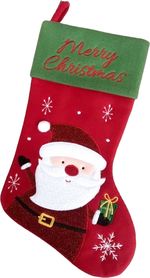 Decoration MagicHome Christmas, Boot, Santa pattern, 25 x 41 cm