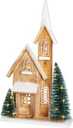 Decoration, Church, 15xLED, 24x9x42 cm, timer, 2xAA