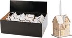 Dekorácia Domček, 3xLED, mix vzorov, 1x CR2032, Sellbox 12ks