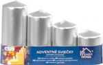 2nd CLASS Candle MagicHome, Christmas, advent, silver, 48 mm 60/80/100/120 mm, pack of 4 pcs