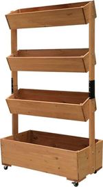 2.TRIEDA Kvetináč vertikálny Strend Pro, záhon, 4-poschodový, s kolieskami, 85x45x147 cm