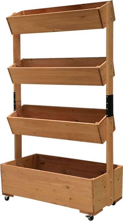 2.TRIEDA Kvetináč vertikálny Strend Pro, záhon, 4-poschodový, s kolieskami, 85x45x147 cm