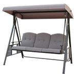 2. TRIEDA Hojdačka DUBAI, 201x125x180 cm, béžová/hnedá, záhradná