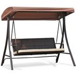 2.TRIEDA Hojdačka HURGHADA, max. 240 kg, 201x122x182 cm, záhradná, vzor ratan