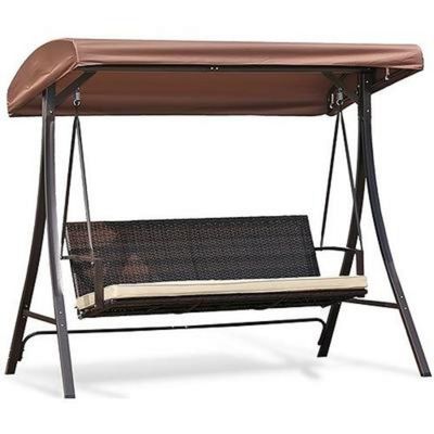 2.TRIEDA Hojdačka HURGHADA, max. 240 kg, 201x122x182 cm, záhradná, vzor ratan