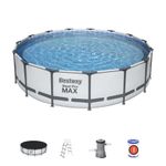 2nd CLASS Bestway® Steel Pro MAX Pool, 56488, cartridge filtration, ladder, cover, 457x107 cm