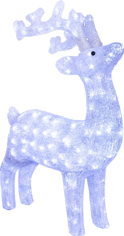2.TRIEDA Dekorácia MagicHome Vianoce, Jeleň, sob, 160x LED studená biela, akryl, IP44, exteriér, 52x24x74 cm