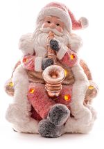 2nd CLASS Decoration MagicHome Christmas, Santa with Saxophone, LED, 3xAAA, 28x27x36 cm