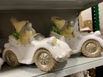 2nd CLASS Decoration MagicHome Christmas, Santa in a car, retro, ceramic, 46.50x19.50x31.50 cm