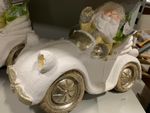 2nd CLASS Decoration MagicHome Christmas, Santa in a Car, Retro, Ceramic, 46.50x19.50x31.50 cm