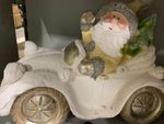 2nd CLASS Decoration MagicHome Christmas, Santa in a Car, Retro, Ceramic, 46.50x19.50x31.50 cm