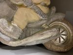 2nd CLASS Decoration MagicHome Christmas, Santa on a Motorbike, Retro, Ceramic, 47x18.5x34 cm
